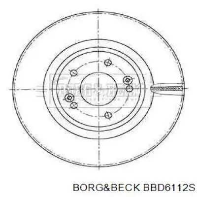 BBD6112S Borg&beck disco do freio dianteiro