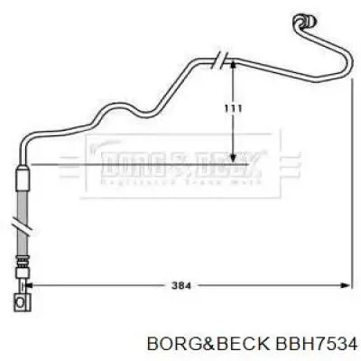 Шланг тормозной задний правый BBH7534 Borg&beck