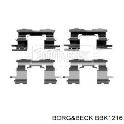 BBK1216 Borg&beck комплект пружинок крепления дисковых колодок передних