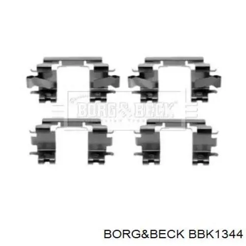 BBK1344 Borg&beck комплект пружинок крепления дисковых колодок передних