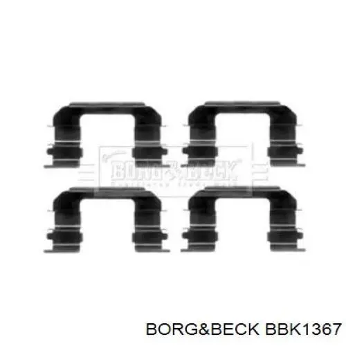 BBK1367 Borg&beck комплект пружинок крепления дисковых колодок передних