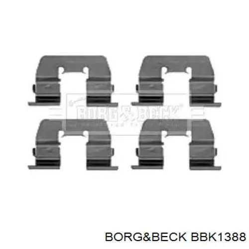 Комплект пружинок крепления дисковых колодок передних Borg&beck BBK1388
