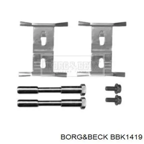 BBK1419 Borg&beck комплект пружинок крепления дисковых колодок передних