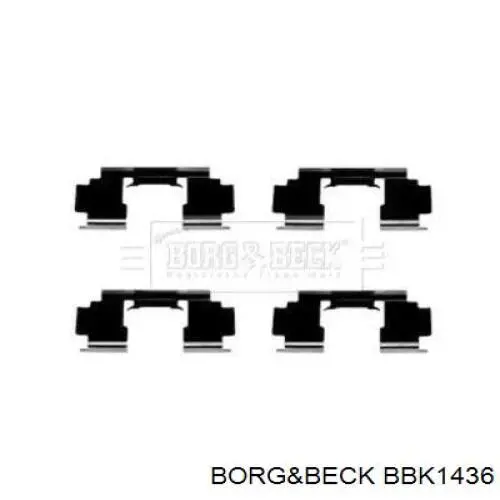 BBK1436 Borg&beck комплект пружинок крепления дисковых колодок передних