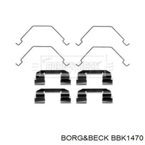BBK1470 Borg&beck комплект пружинок крепления дисковых колодок передних