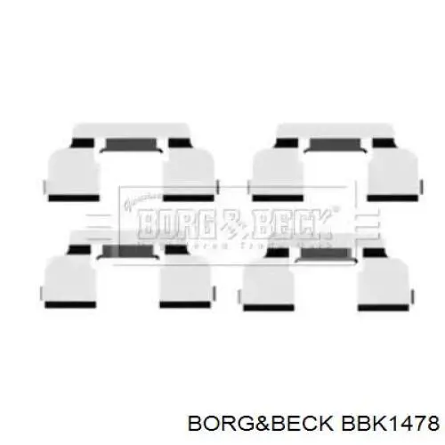 BBK1478 Borg&beck комплект пружинок крепления дисковых колодок передних