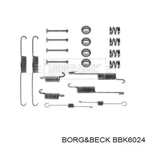 Монтажный комплект задних барабанных колодок BBK6024 Borg&beck