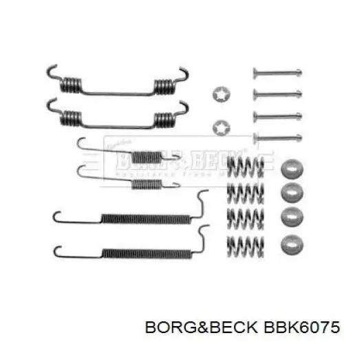 Монтажный комплект задних барабанных колодок BBK6075 Borg&beck