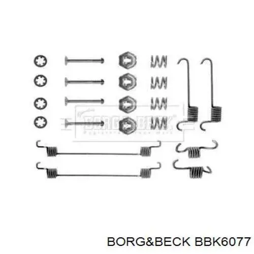 Монтажный комплект задних барабанных колодок BBK6077 Borg&beck