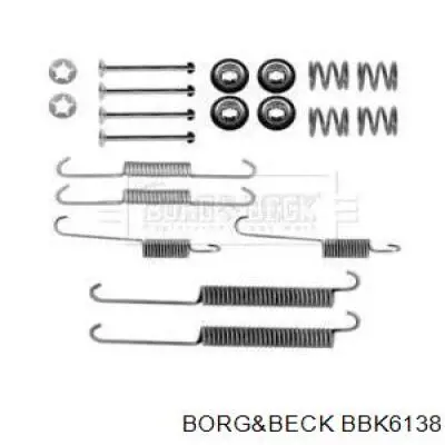 Монтажный комплект задних барабанных колодок BBK6138 Borg&beck