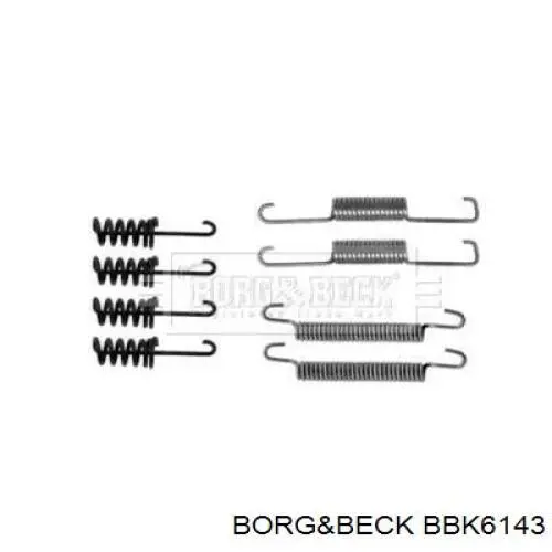 Монтажный комплект задних барабанных колодок BBK6143 Borg&beck