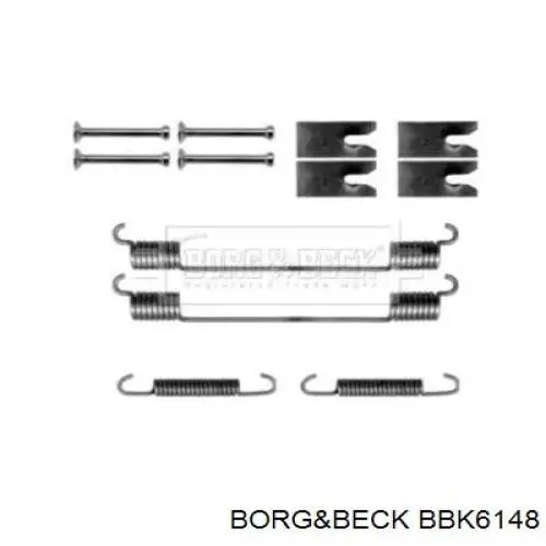 Монтажный комплект задних барабанных колодок BBK6148 Borg&beck