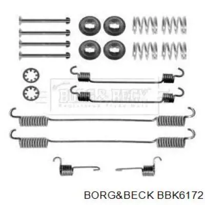 Монтажный комплект задних барабанных колодок BBK6172 Borg&beck