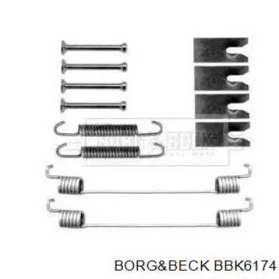 Монтажный комплект задних барабанных колодок BBK6174 Borg&beck