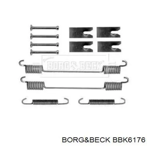 Монтажный комплект задних барабанных колодок BBK6176 Borg&beck