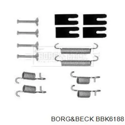 Монтажный комплект задних барабанных колодок BBK6188 Borg&beck