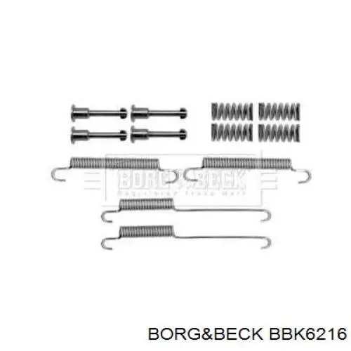 Монтажный комплект задних барабанных колодок BBK6216 Borg&beck