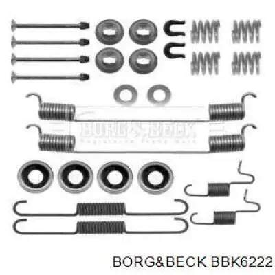 Монтажный комплект задних барабанных колодок BBK6222 Borg&beck