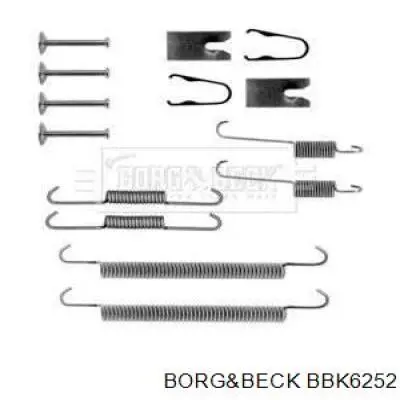 Монтажный комплект задних барабанных колодок BBK6252 Borg&beck