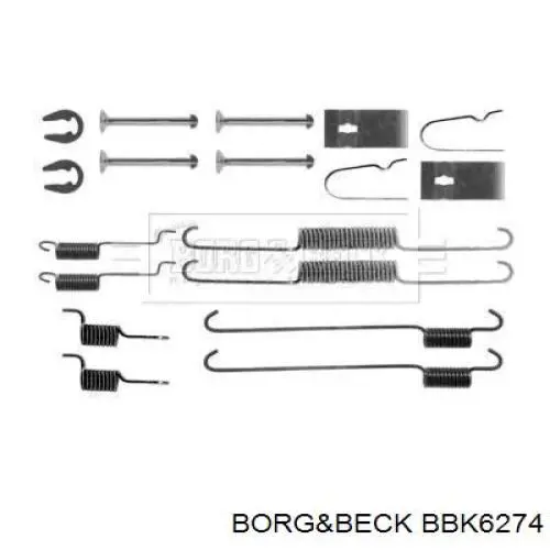 Монтажный комплект задних барабанных колодок BBK6274 Borg&beck