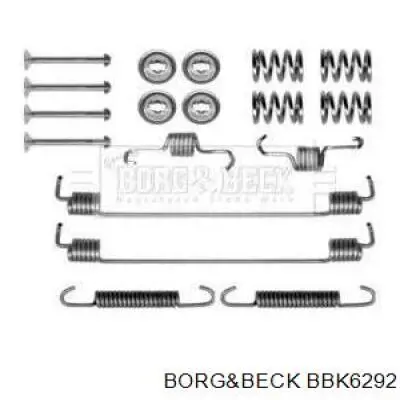 Монтажный комплект задних барабанных колодок BBK6292 Borg&beck