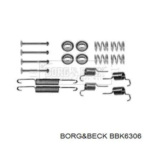 Монтажный комплект задних барабанных колодок BBK6306 Borg&beck