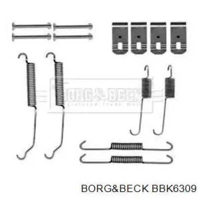 Монтажный комплект задних барабанных колодок BBK6309 Borg&beck