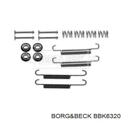 Монтажный комплект задних барабанных колодок BBK6320 Borg&beck