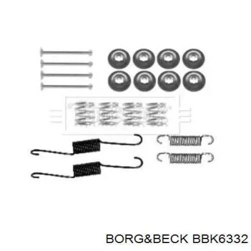 BBK6332 Borg&beck kit de montagem das sapatas traseiras de tambor