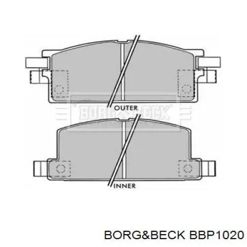 Передние тормозные колодки BBP1020 Borg&beck