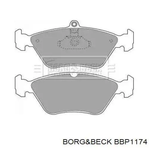 Передние тормозные колодки BBP1174 Borg&beck