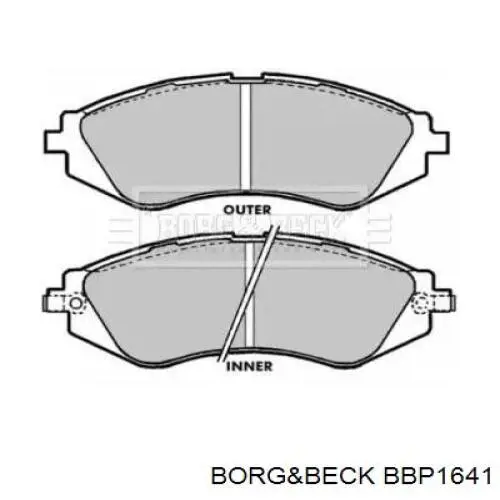 Передние тормозные колодки BBP1641 Borg&beck