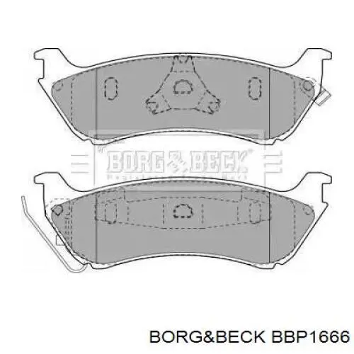 Задние тормозные колодки BBP1666 Borg&beck