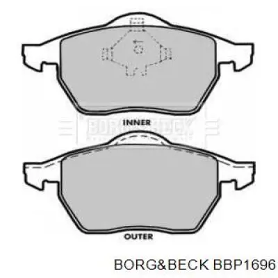 Передние тормозные колодки BBP1696 Borg&beck