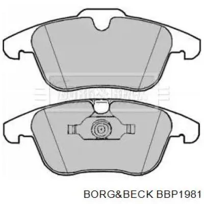 BBP1981 Borg&beck колодки тормозные передние дисковые