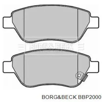 BBP2000 Borg&beck колодки тормозные передние дисковые