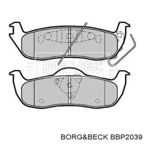 Задние тормозные колодки BBP2039 Borg&beck