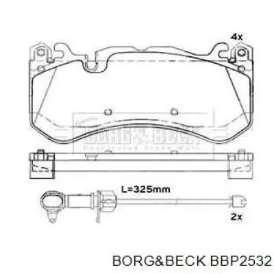 Передние тормозные колодки BBP2532 Borg&beck