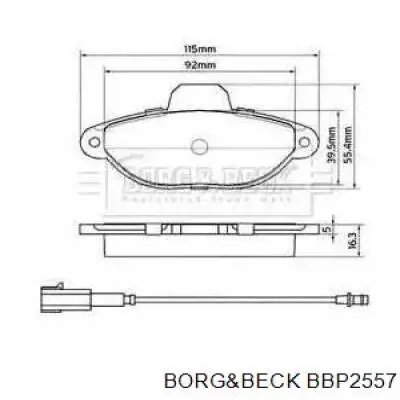 Передние тормозные колодки BBP2557 Borg&beck