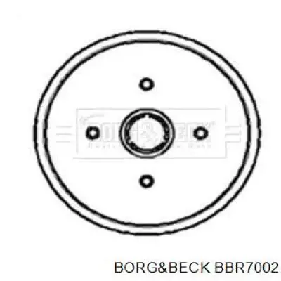 BBR7002 Borg&beck барабан тормозной задний