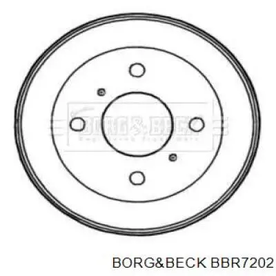 BBR7202 Borg&beck tambor do freio traseiro