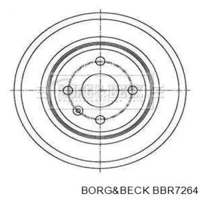 Барабан тормозной задний Borg&beck BBR7264