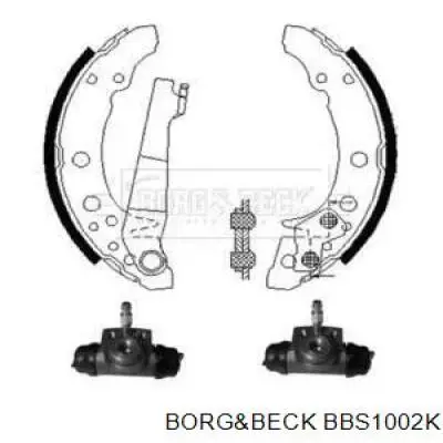 Колодки тормозные задние барабанные, в сборе с цилиндрами, комплект BBS1002K Borg&beck