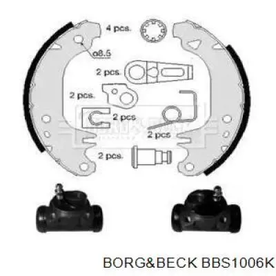 Задние барабанные колодки BBS1006K Borg&beck