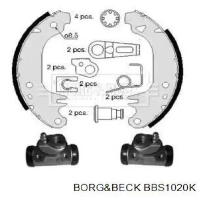 Задние барабанные колодки BBS1020K Borg&beck