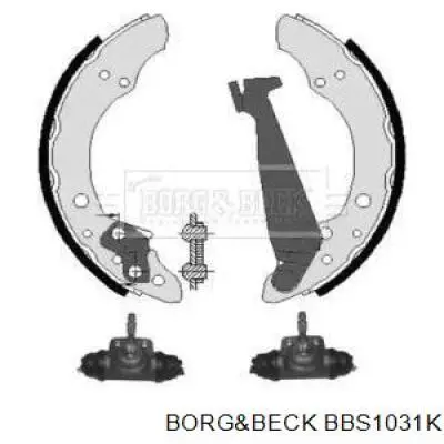 Колодки тормозные задние барабанные, в сборе с цилиндрами, комплект BBS1031K Borg&beck
