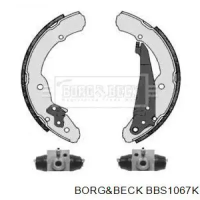 Колодки тормозные задние барабанные, в сборе с цилиндрами, комплект BBS1067K Borg&beck