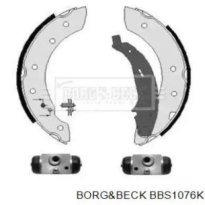 Колодки тормозные задние барабанные, в сборе с цилиндрами, комплект BBS1076K Borg&beck