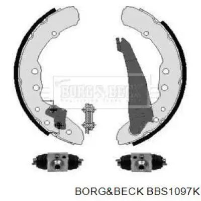 Колодки тормозные задние барабанные, в сборе с цилиндрами, комплект BBS1097K Borg&beck