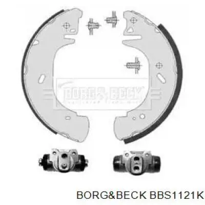 Колодки тормозные задние барабанные, в сборе с цилиндрами, комплект BBS1121K Borg&beck